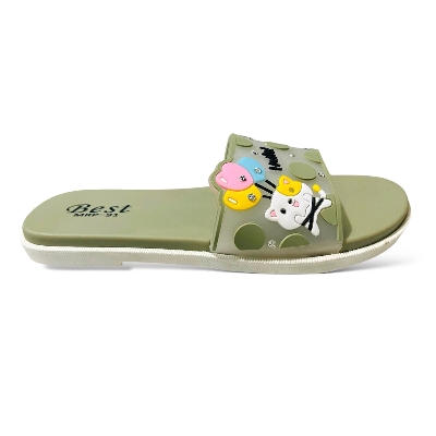 Picture of Slippers Sandals For Girls Shoes For Women Flat Sandals Slippers For Girls New Trendy Falt Sandal For Woman Color : Blue, Pink, Green