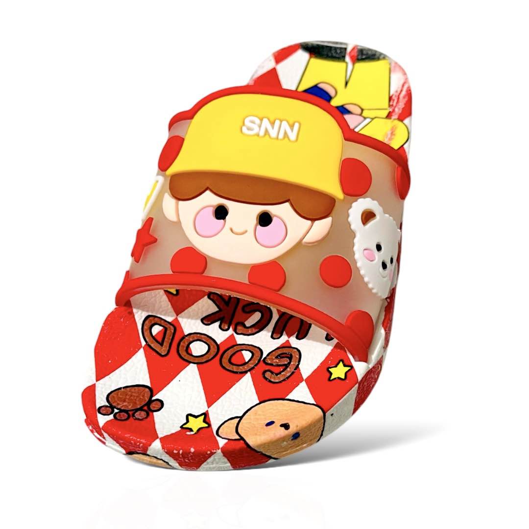 Picture of Slides For children | Slippers for boys sandals for kids room | Slides Slipper for Summer Slippers Shoes Graffiti Open Toe Low Platform Flip Flops Outdoor Flat Beach Slides Sandals cartoon Cute cartoon indoor Non outdoor children's slippers Color : Blue,