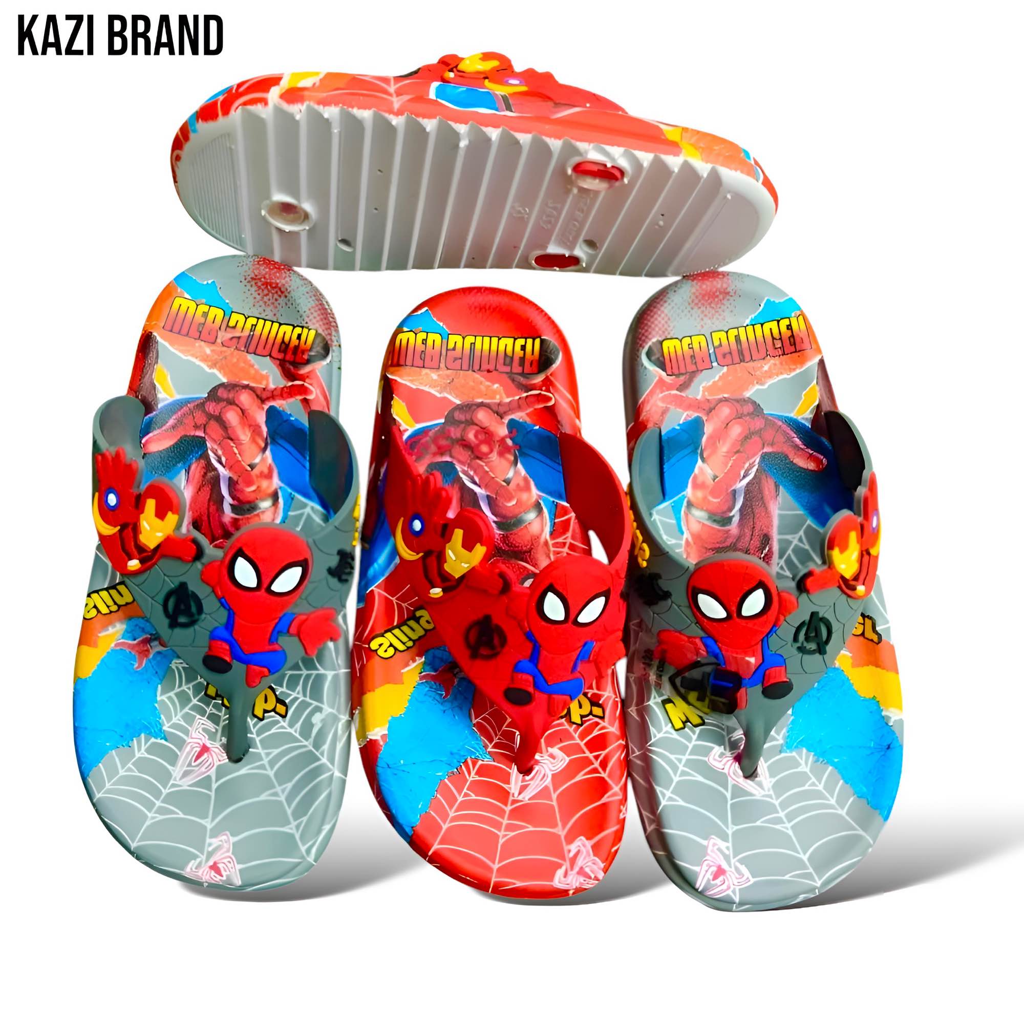 Picture of Children's Flip Flops Boys' New Cartoon Boys' Non-Slip Soft Bottom Indoor Bathroom Baby Beach Slippers Red- Grey & Black
