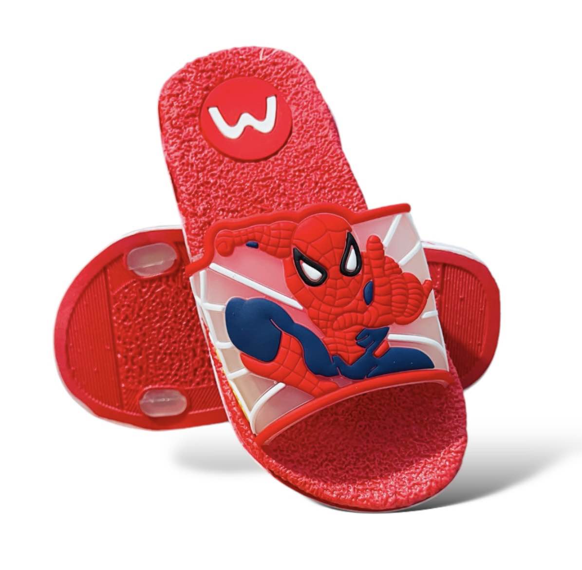 Picture of New Model Cartoon Spider-Man Design PVC Upper Sliders For Kids | Slides For children | Slippers for boys sandals for kids room | Slides Slipper for boys cute Boys Red & Black EUR 24-35