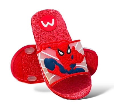Picture of New Model Cartoon Spider-Man Design PVC Upper Sliders For Kids | Slides For children | Slippers for boys sandals for kids room | Slides Slipper for boys cute Boys Red & Black EUR 24-35