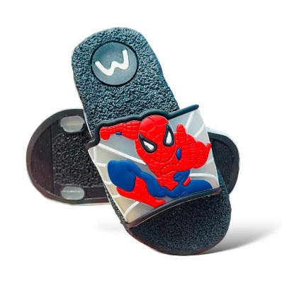 Picture of New Model Cartoon Spider-Man Design PVC Upper Sliders For Kids | Slides For children | Slippers for boys sandals for kids room | Slides Slipper for boys cute Boys Red & Black EUR 24-35
