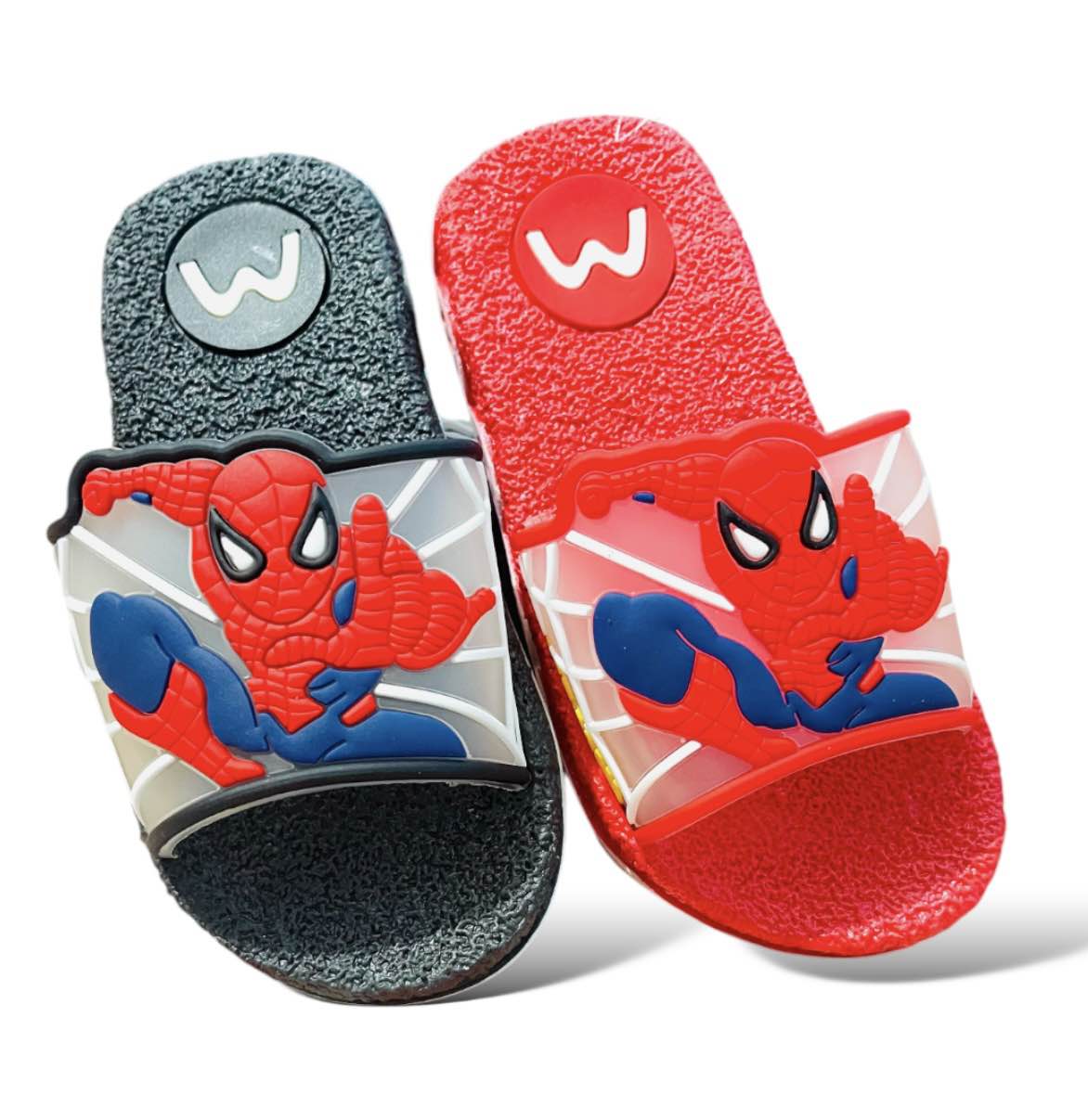 Picture of Disney Boys' Spider Man Sandals - Slip-On Slides (Toddler/Little Kid/Big Kid) Size (24/35) New Balck/Red