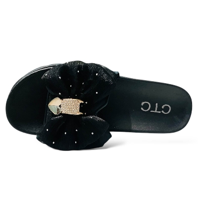 Picture of New Elegant Women Heeled Sandals with Bow Detail and Rhinestone Decoration - High-Quality Fashion Footwear