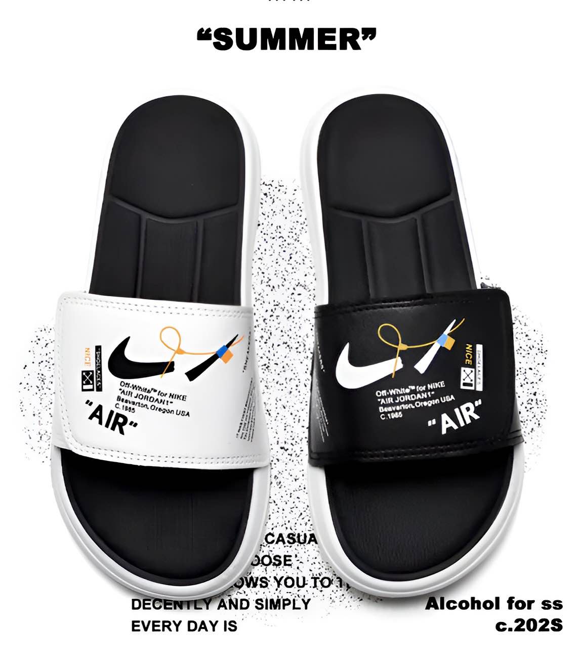 Picture of 2025 New Comfortable Balck & white Color  Solid Slides Slippers Sandal for Men