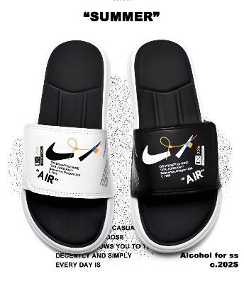 Picture of 2025 New Comfortable Balck & white Color  Solid Slides Slippers Sandal for Men