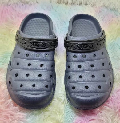 Picture of 2025 Mens New Comfortable Lightweight Eva Rubber Crocs Half Shoes Sandals Balck & Blue Colors