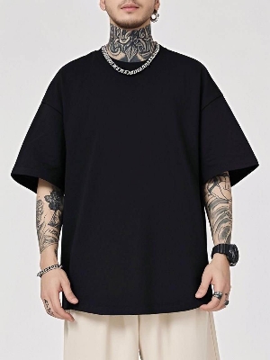 Picture of Premium Black Drop Shoulder T-Shirt – Stylish, Comfortable & Perfect for Casual Wear