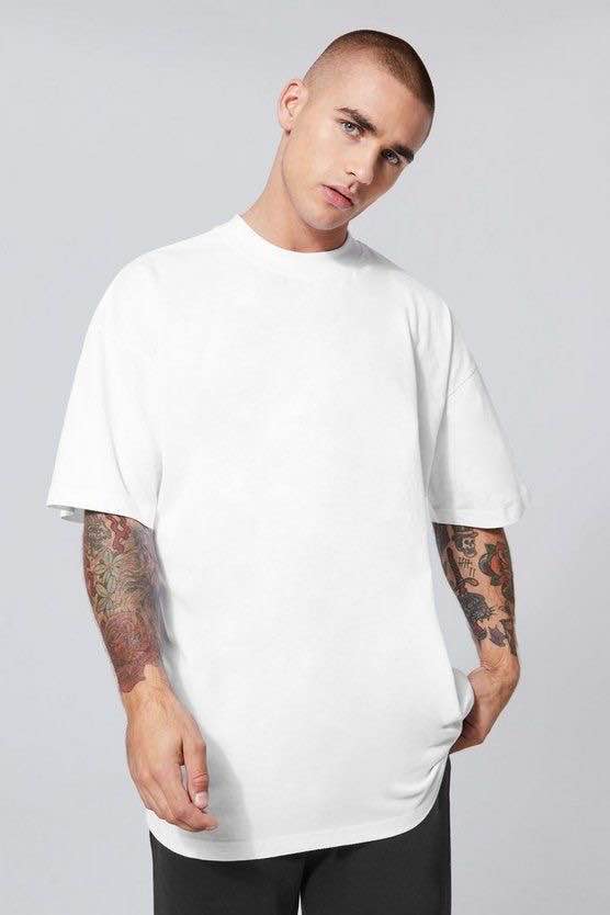 Picture of Men’s Premium White Drop Shoulder Oversized T-Shirt – Casual Stylish Cotton Tee