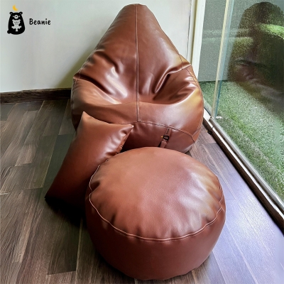 Picture of Leatherette Bean Bags Set - Choco Brown