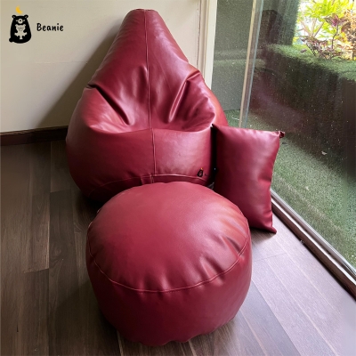 Picture of Leatherette Bean Bags Set - Maroon