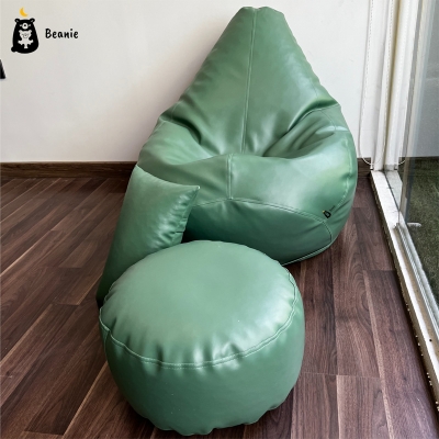 Picture of Leatherette Bean Bags Set - Dark green