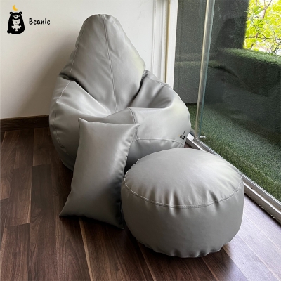 Picture of Leatherette Bean Bags Set - Grey