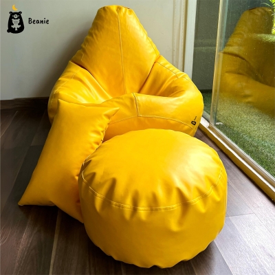 Picture of Leatherette Bean Bags Set - Yellow