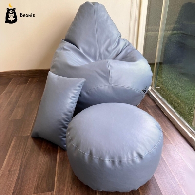 Picture of Leatherette Bean Bags Set - Sky Blue