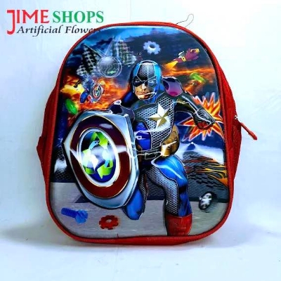 Picture of Premium Quality Captain America 3D Cartoon School Bag – Waterproof, Lightweight & Trendy Backpack for Nursery & KG Boys & Girls | Perfect Birthday Gift Idea