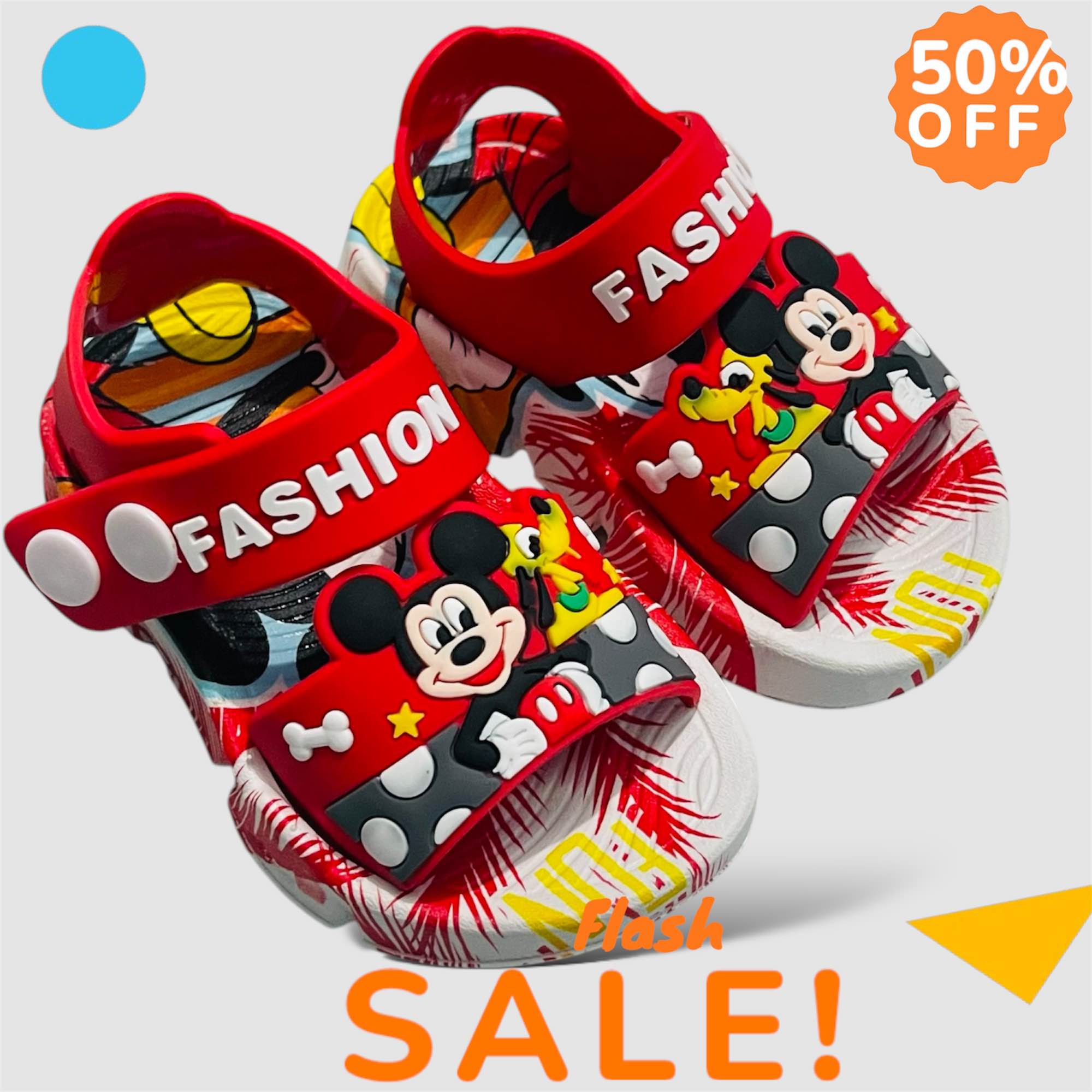 Picture of Cute Mickey Mouse Sandals for Children – Soft Rubber Sole, Non-Slip Toddler Walkers & Comfortable Summer Slides for Boys & Girls