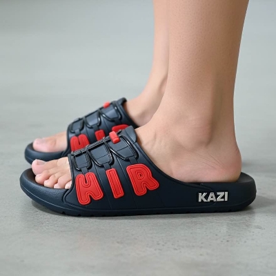 Picture of Men’s Black AIR Slides & Sandals – Trendy Fashionable Lightweight Comfortable Slippers & Shoes, New Design for Daily, Summer, Casual & Perfect Stylish Wear, Available in Black, Blue, White & Multiple Colors, Fashionable & Comfortable for All Ages