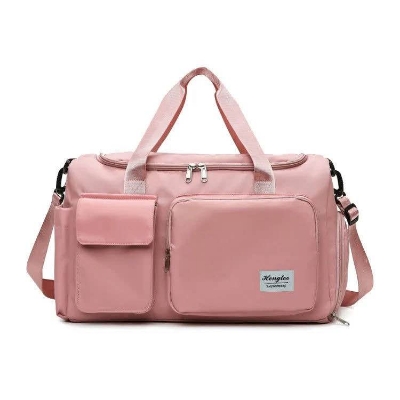 Picture of Premium Large Capacity Travel & Gym Duffel: The Ultimate Waterproof Bag with Smart Shoe & Wet Pockets (Purple & Pink Edition)