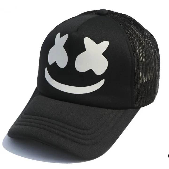 Picture of Trendy Marshmello & BOY Eagle Logo Black Trucker Cap Collection – Stylish Half Mesh Hat