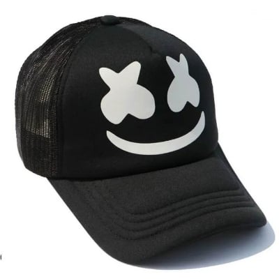 Picture of Final Polished Version (Recommended): Premium Marshmello & BOY Eagle Trucker Cap Collection – Trendy Half Net Mesh Snapback Foam Cap for Men & Women | Unisex Stylish Black Fashion Cap