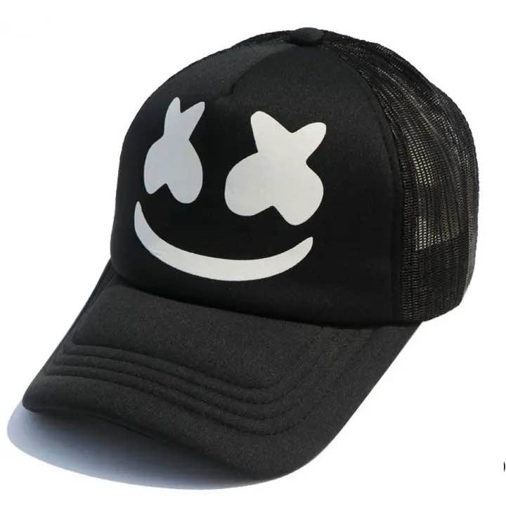 Picture of Final Polished Version (Recommended): Premium Marshmello & BOY Eagle Trucker Cap Collection – Trendy Half Net Mesh Snapback Foam Cap for Men & Women | Unisex Stylish Black Fashion Cap