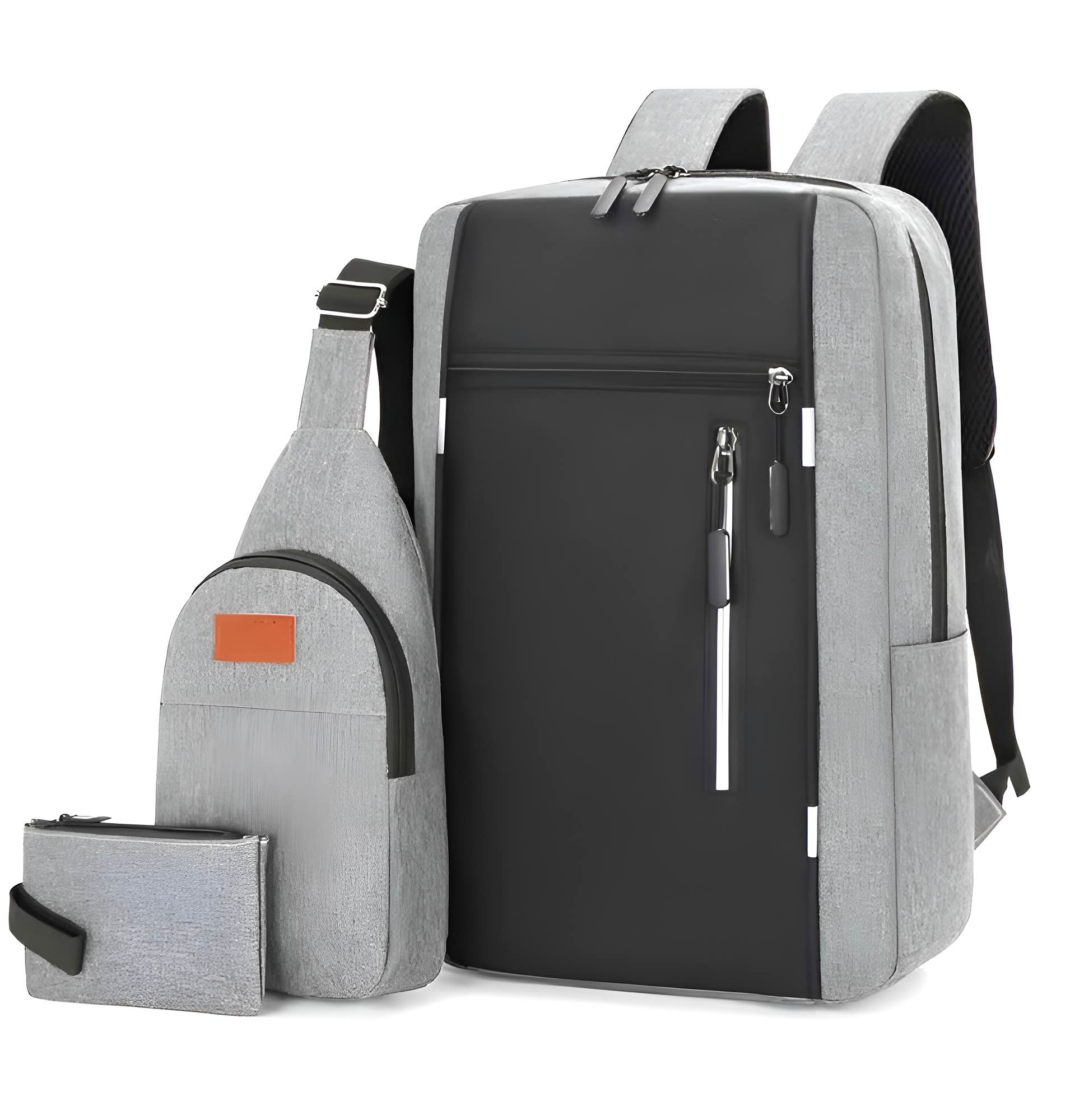 Picture of Cross-Border Premium 3-in-1 Laptop Backpack Set – USB Rechargeable Multifunction Business & Travel Bag for Men | Large Capacity, Waterproof, Stylish School & Computer Backpack