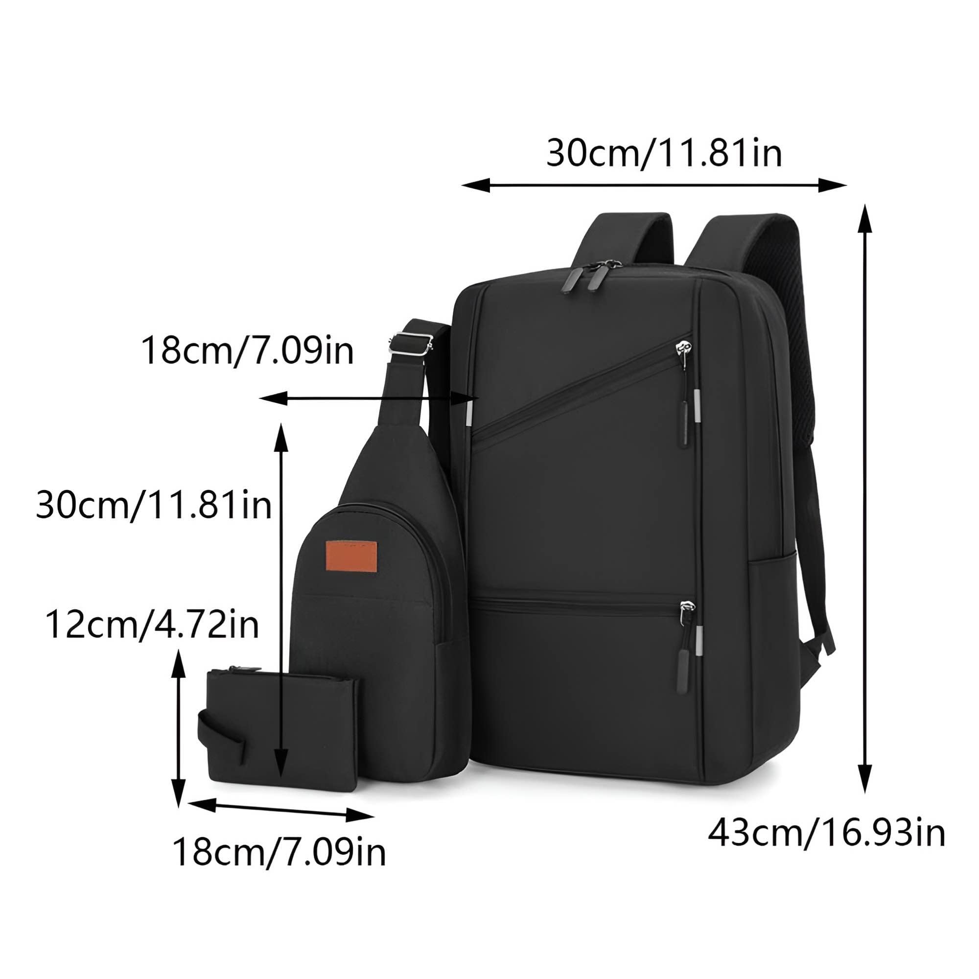 Picture of Cross-Border Premium 3-in-1 Laptop Backpack Set – USB Rechargeable Multifunction Business & Travel Bag for Men | Large Capacity, Waterproof, Stylish School & Computer Backpack