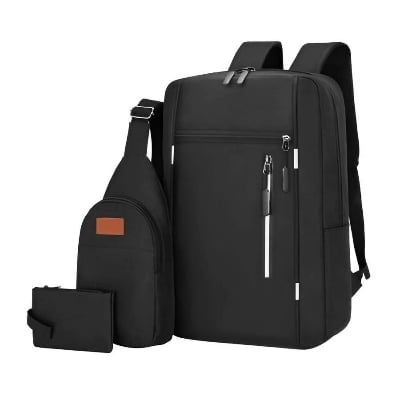 Picture of Cross-Border Premium 3-in-1 Laptop Backpack Set – USB Rechargeable Multifunction Business & Travel Bag for Men | Large Capacity, Waterproof, Stylish School & Computer Backpack
