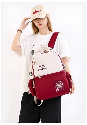 Picture of ZIRANUBACK Two-Tone Casual College Backpack | Fashionable Large Capacity School Bag for Teenagers (Girls & Boys) | Lightweight Travel & Laptop Bag