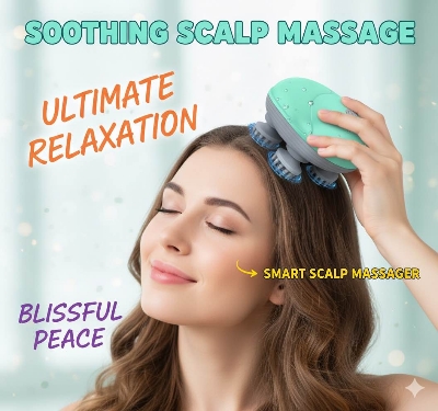 Picture of Premium Electric Scalp Massager – Handheld Head Scratcher with 96 Kneading Nodes for Stress Relief, Pain Reduction & Relaxation | Portable Massager for Men & Women | Perfect Gift