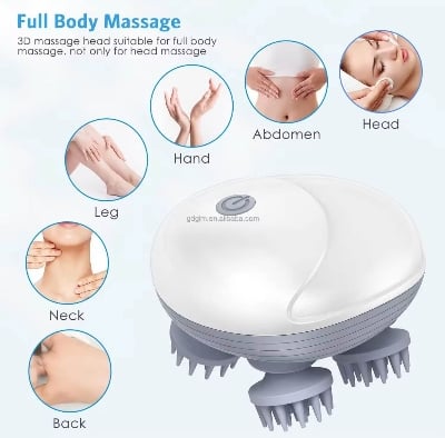 Picture of Premium Electric Scalp Massager – Handheld Head Scratcher with 96 Kneading Nodes for Stress Relief, Pain Reduction & Relaxation | Portable Massager for Men & Women | Perfect Gift