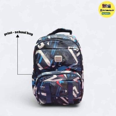 Picture of Girls Stylish Backpack (Korean Cute Print) | Waterproof School Bag for Kids & Teens | Large Capacity, Best Quality, Pink Purple Galaxy