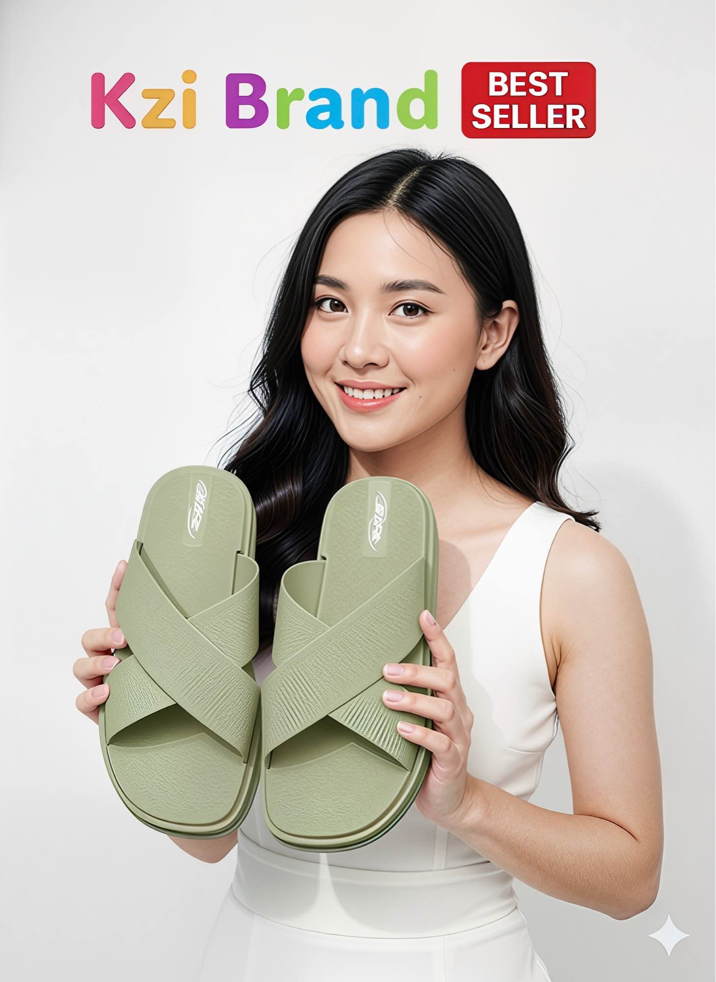 Picture of Kazi Brand Best Seller - Trendy Cross-Strap Flat Slides for Women | Soft Comfortable Platform Slippers | Fashionable Beach & Home Sandals |