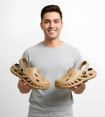 Picture of Soft & Durable EVA Crocs Sandals for Men | Waterproof Summer Shoes | Anti-Slip Comfortable Footwear | Sizes 40-43 | Breathable & Lightweight | Stylish Design