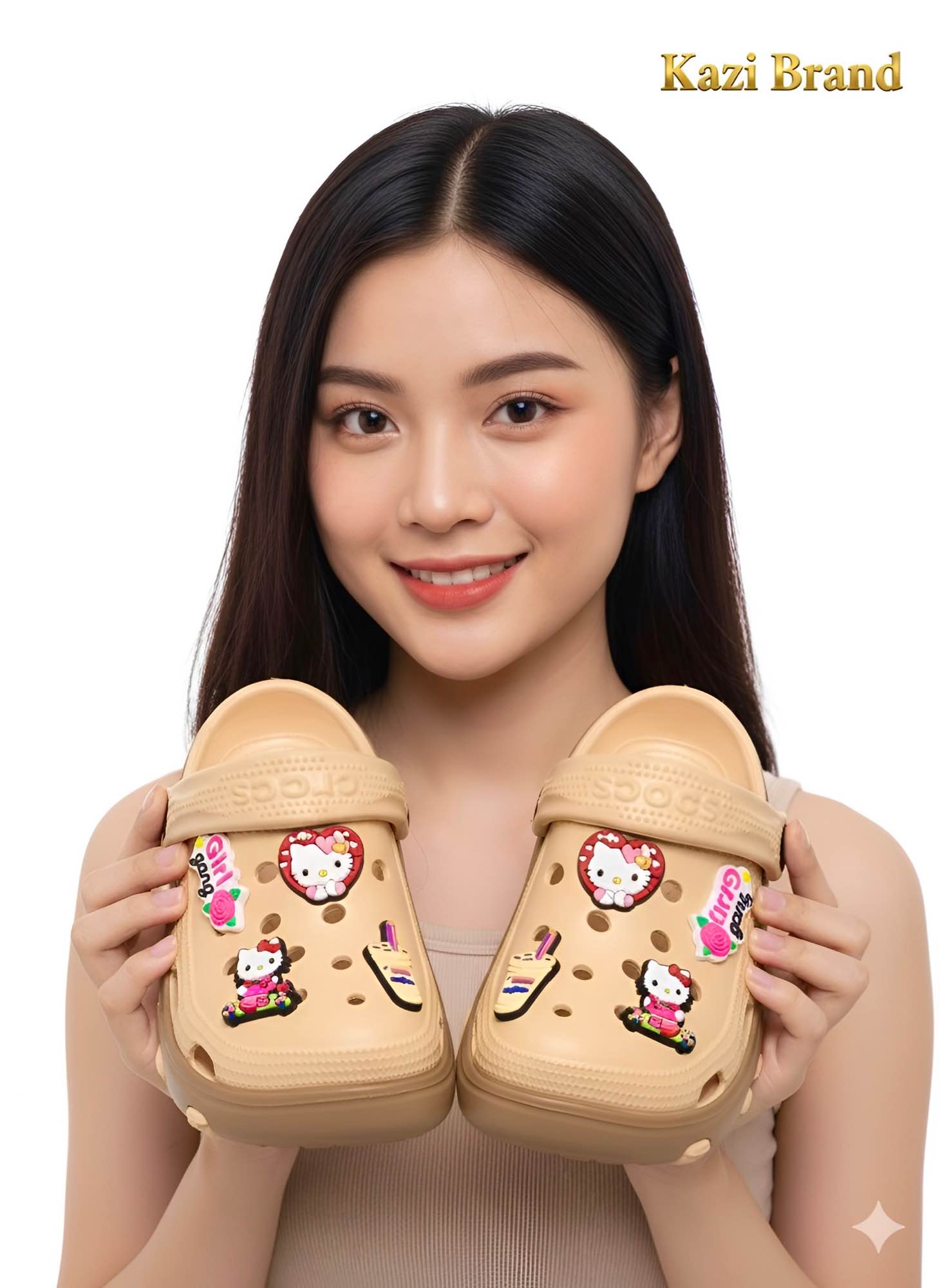 Picture of 🔥 New Model Trendy Crocs Style Women’s Clogs | Soft Lightweight EVA Sandals with Cute Jibbitz Charm | Non-Slip Casual Shoes for Girls/Women