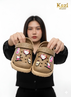 Picture of 🔥 New Model Trendy Crocs Style Women’s Clogs | Soft Lightweight EVA Sandals with Cute Jibbitz Charm | Non-Slip Casual Shoes for Girls/Women