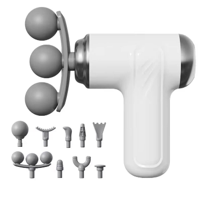 Picture of 6 Speed Mini Massage Gun Three-head Big Area Deep Tissue Percussion Relieve Fatigue Wireless Electric Massage Gun