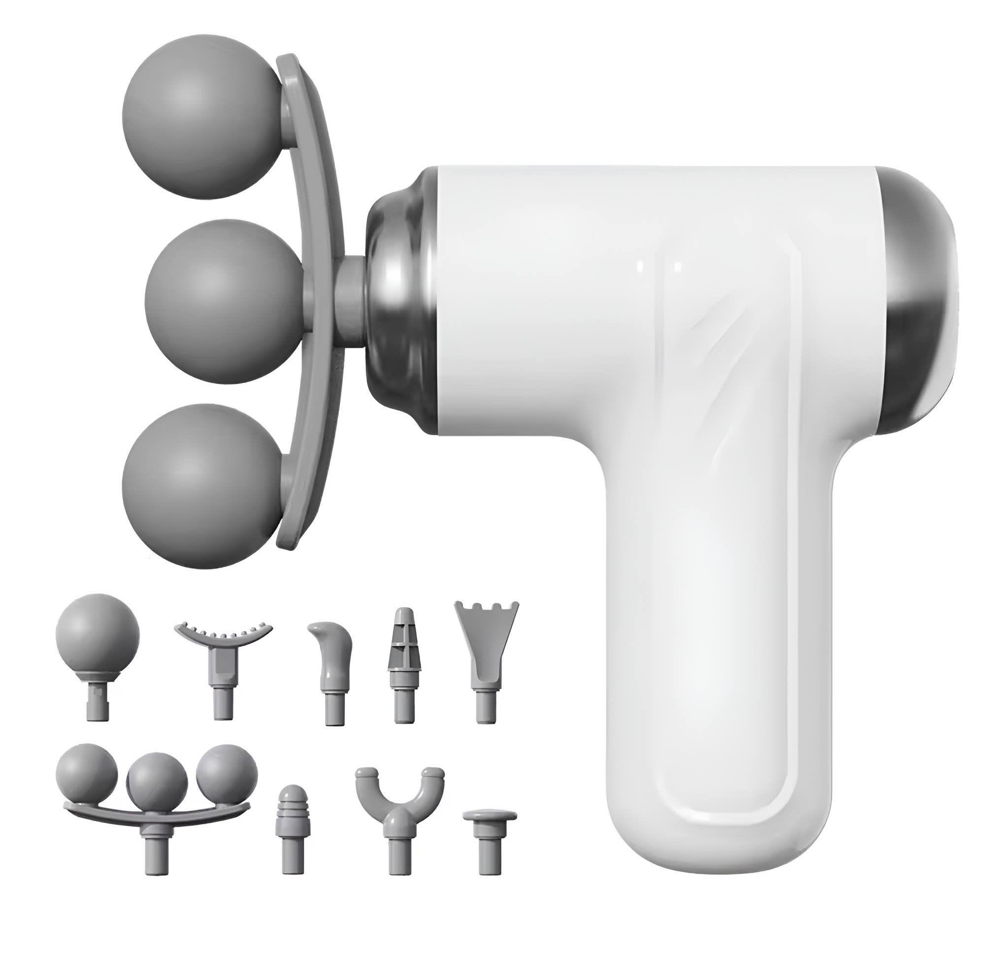 Picture of 6 Speed Mini Massage Gun Three-head Big Area Deep Tissue Percussion Relieve Fatigue Wireless Electric Massage Gun