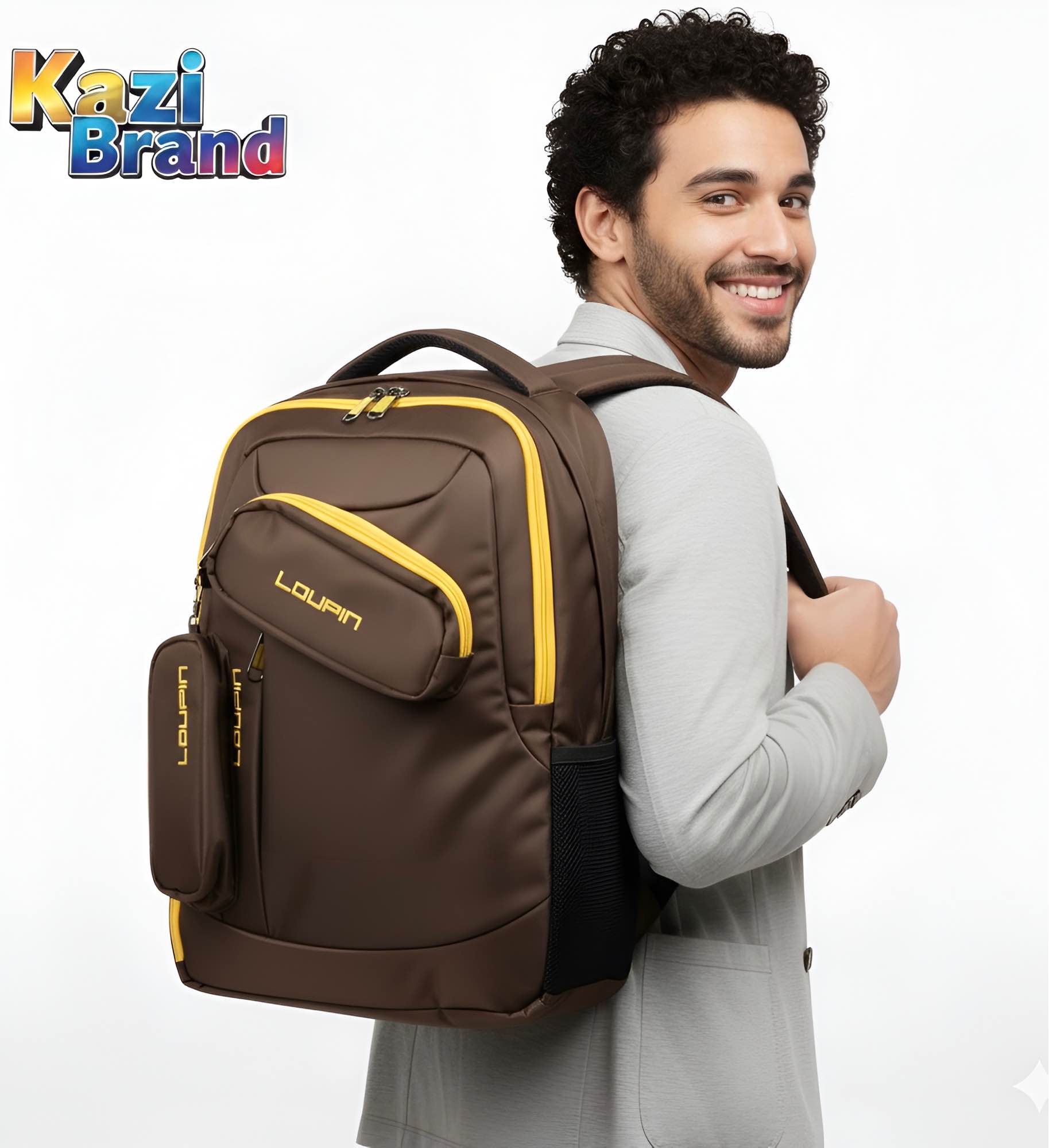 Picture of Loupin Kazi Brand High Quality Laptop Backpack for Men Boys – Stylish Waterproof Travel Bag College School Office Durable Back Pack [New Trendy]