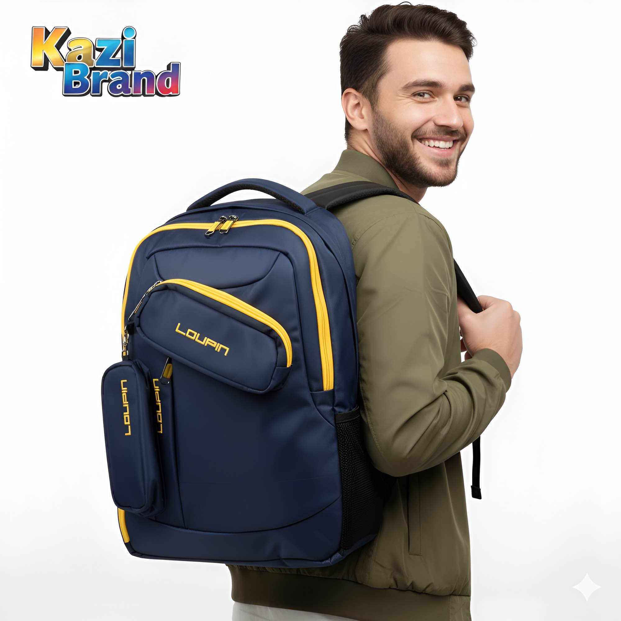 Picture of Loupin Kazi Brand High Quality Laptop Backpack for Men Boys – Stylish Waterproof Travel Bag College School Office Durable Back Pack [New Trendy]