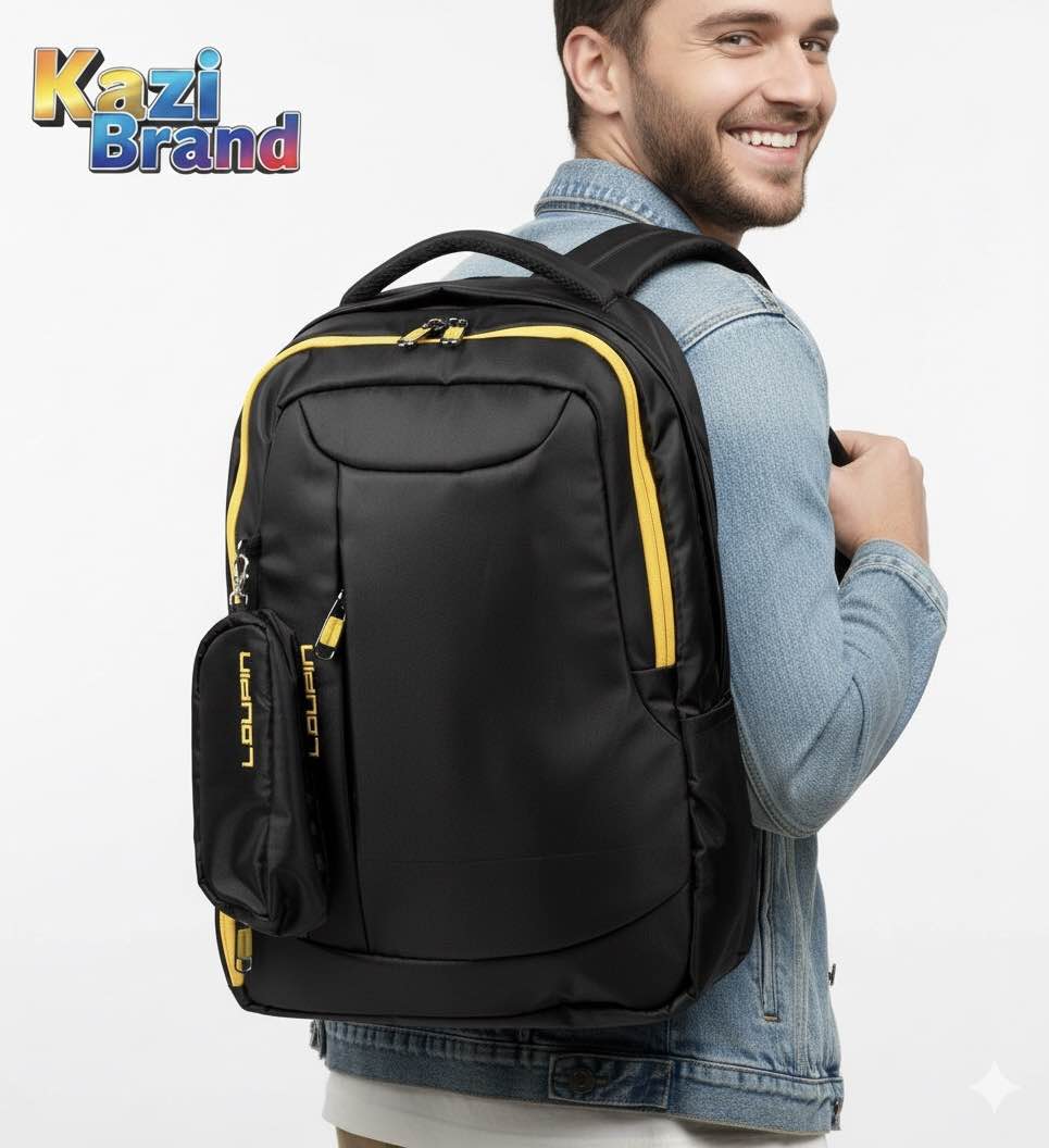 Picture of Bag Laptop Backpack for Men Boys | Loupin Kazi Brand New Trendy Waterproof School College Office Travel Daypack | Smart Anti-Theft 18 Inch USB Charging | Blue Black Coffee Available