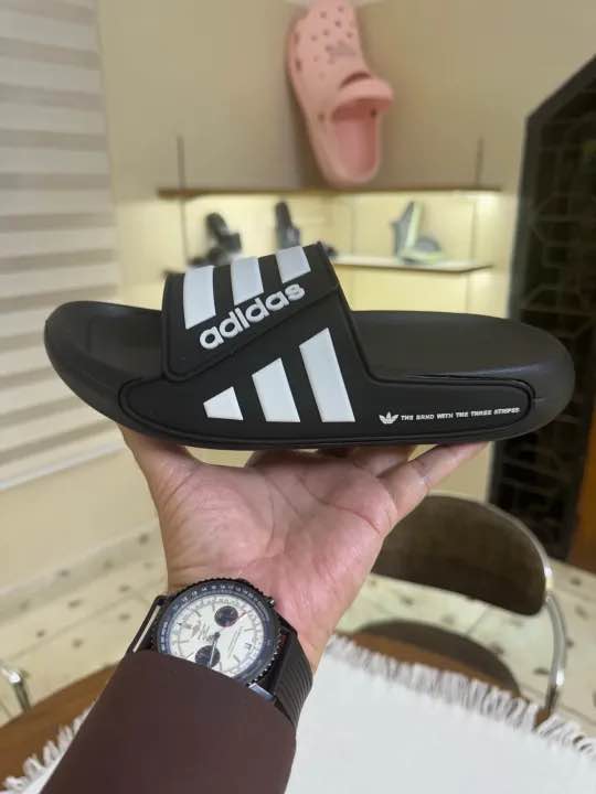 Picture of ⚡ [Hot] Adidas Adilette Slipper Slides for Men | Top-Rated 3-Stripes Black and White Casual Sandals | Waterproof and Comfortable Flat Shoes