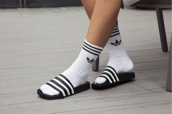 Picture of Premium 3-Stripes Men’s Slides – White & Black | Lightweight EVA Anti-Slip Comfort Slipper – Original China Stock