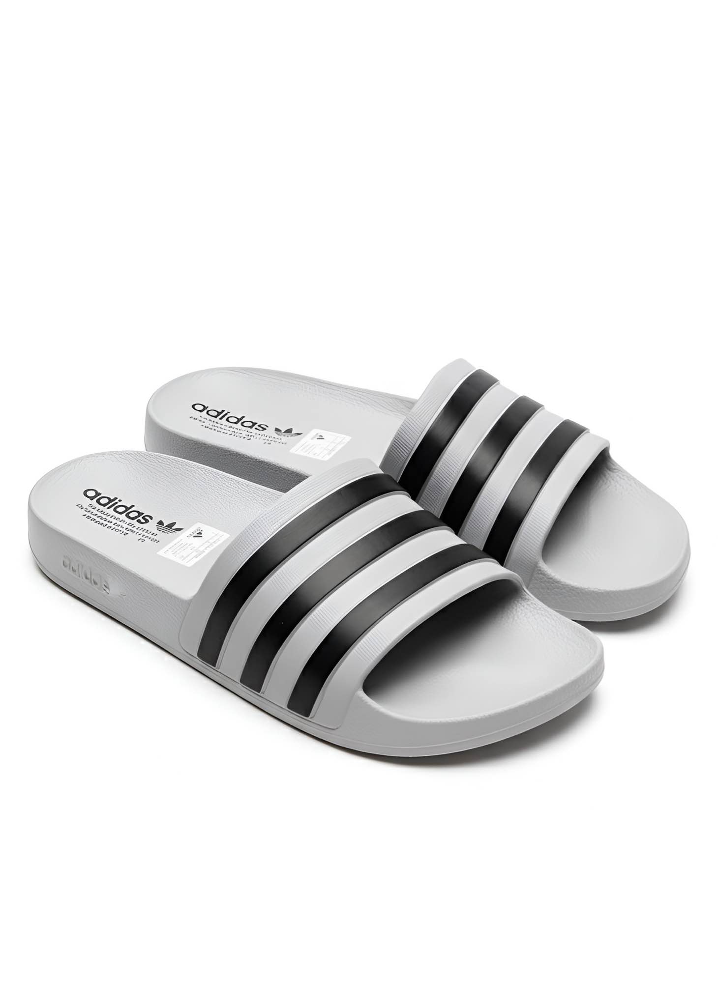 Picture of Adidas Adilette Aqua Slides – Premium Grey-Black 3-Stripe Comfortable Casual Sandal
