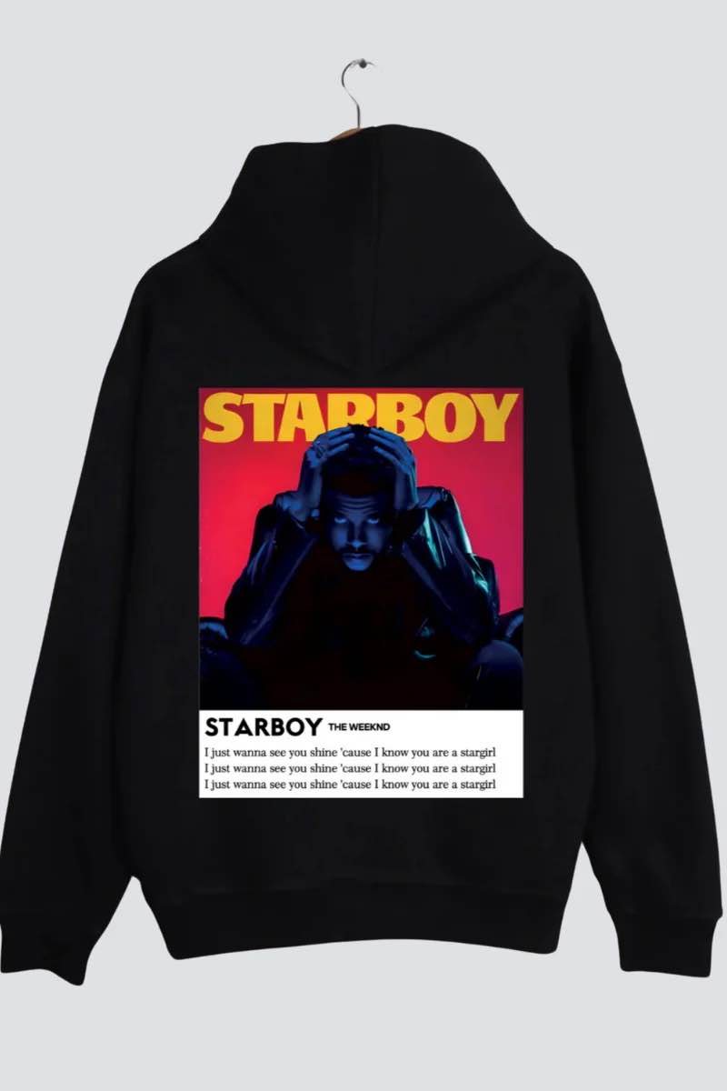 Picture of The Weeknd Starboy Stargirl Hoodie for Men & Women | Oversized Premium Quality Custom Print Hoddie | New Trendy Winter Collection Sweatshirt Jacket