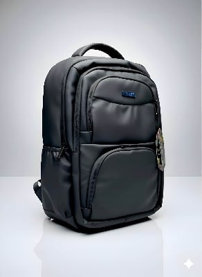 Picture of New Model Business Laptop Backpack | Premium Leather Finish Waterproof Office & Travel Bag | 15.6 Inch Anti-Theft College Bag for Men