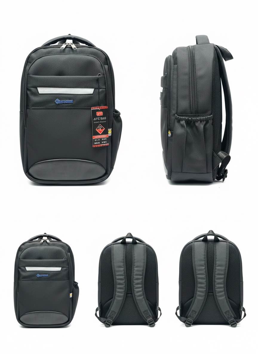 Picture of ATC Premium Slim Laptop Backpack 15.6” | Water-Resistant Business Laptop Bag | Ultra-Light Office & College Backpack | Travel-Friendly Unisex Black Daypack