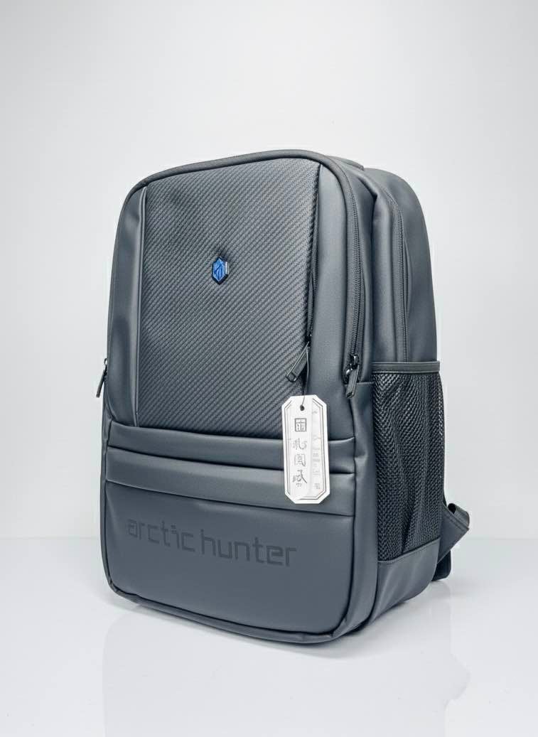 Picture of ARCTIC HUNTER Premium Carbon Fiber Laptop Backpack 15.6” | Waterproof Travel & Office Bag with USB & Anti-Theft – Men’s Graphite Grey Bag