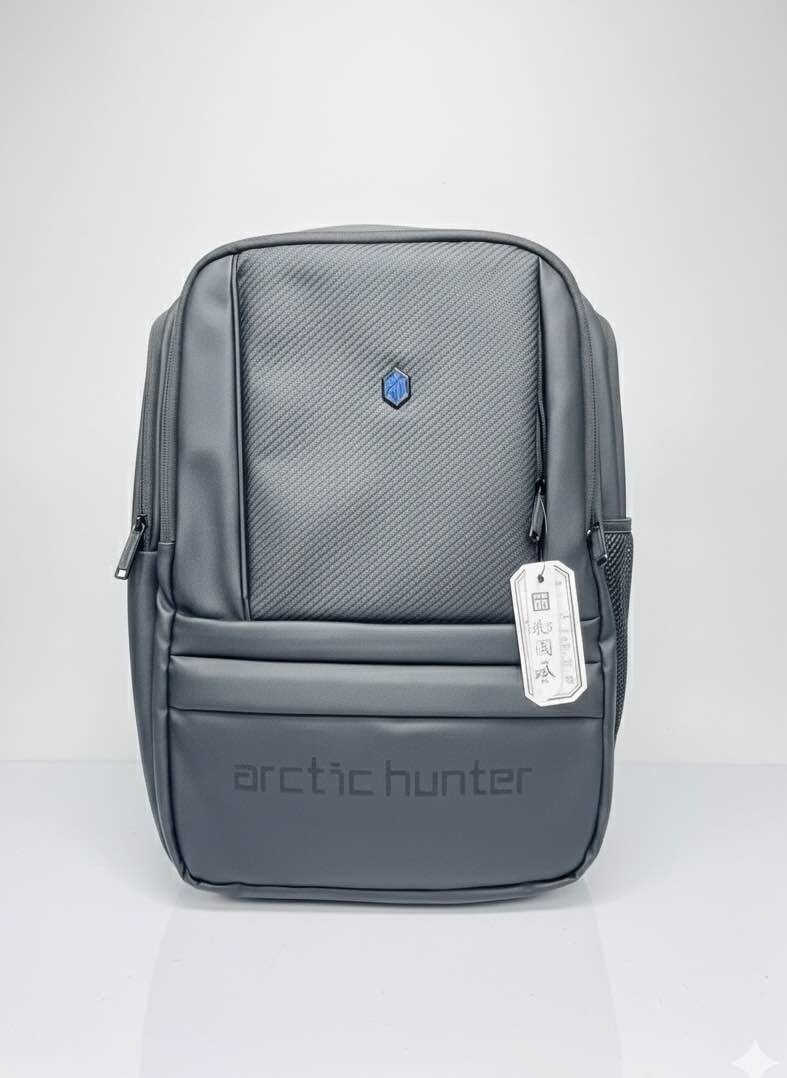 Picture of ARCTIC HUNTER Premium Carbon Fiber Laptop Backpack 15.6” | Waterproof Travel & Office Bag with USB & Anti-Theft – Men’s Graphite Grey Bag